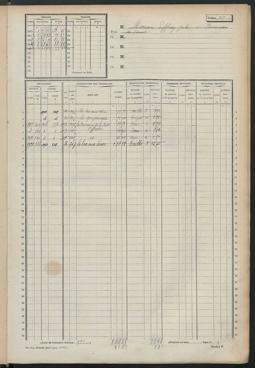 Matrice des propriétés non bâties, fol. 501 à 1048.