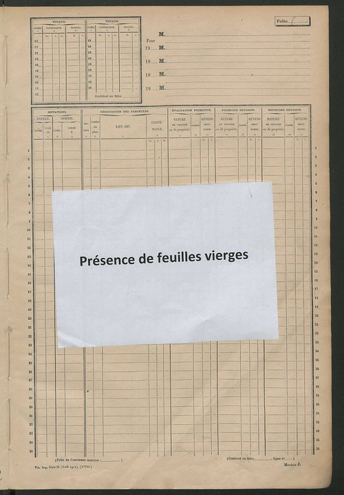 Matrice des propriétés non bâties, fol. 1 à 600.