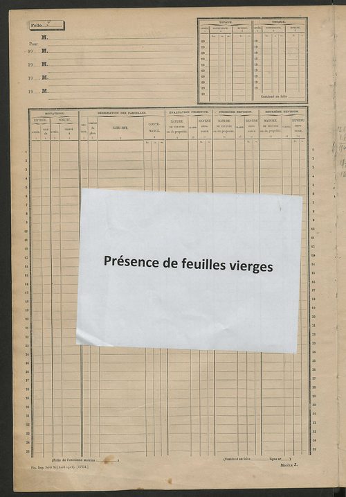 Matrice des propriétés non bâties, fol. 1 à 600.