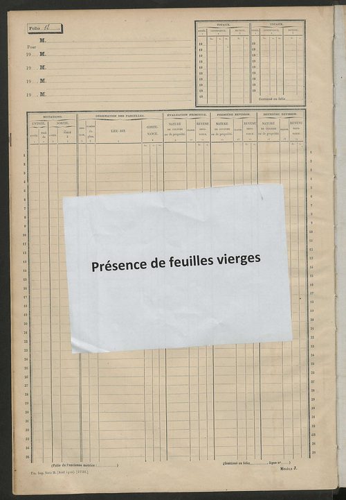 Matrice des propriétés non bâties, fol. 1 à 600.