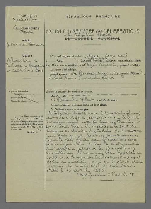 La Croix-en-Touraine (1823, 1942)