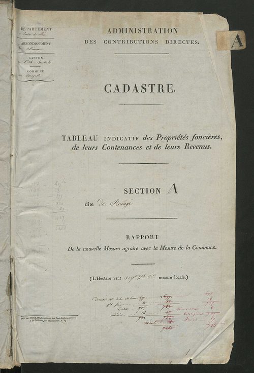 Etats de sections.
