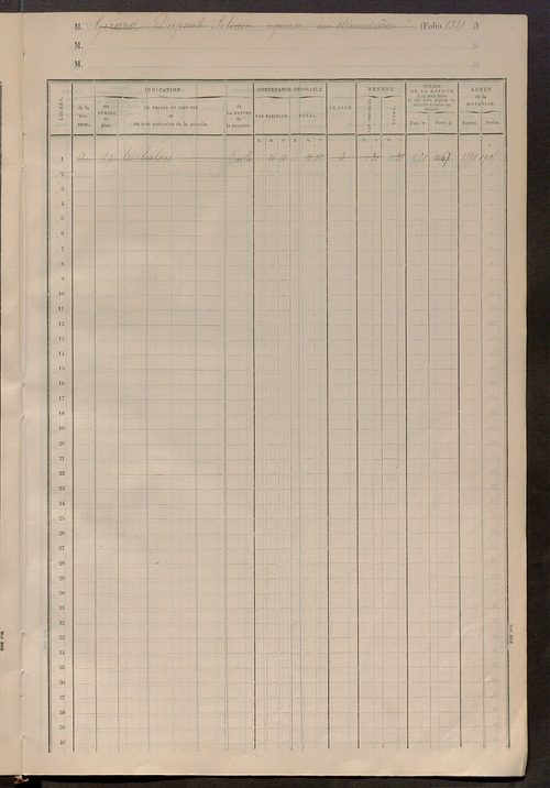 Matrice des propriétés foncières, fol. 1313 à 1617.