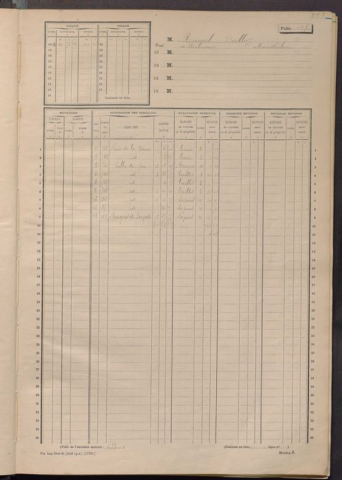 Matrice des propriétés non bâties, fol. 493 à 734.