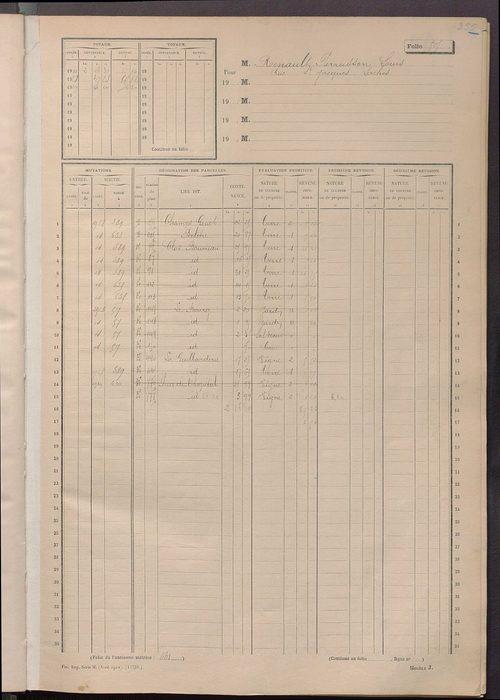 Matrice des propriétés non bâties, fol. 493 à 734.