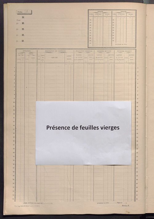Matrice des propriétés non bâties, fol. 493 à 734.