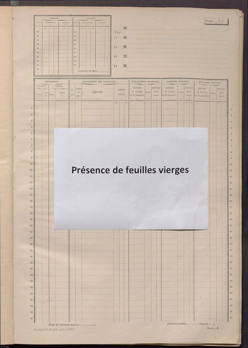 Matrice des propriétés non bâties, fol. 493 à 734.