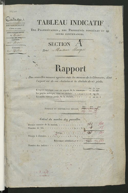 Etats de sections.