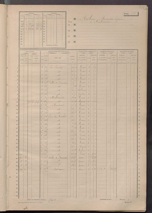 Matrice des propriétés non bâties, fol. 493 à 734.