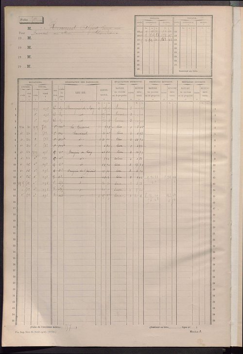 Matrice des propriétés non bâties, fol. 493 à 734.