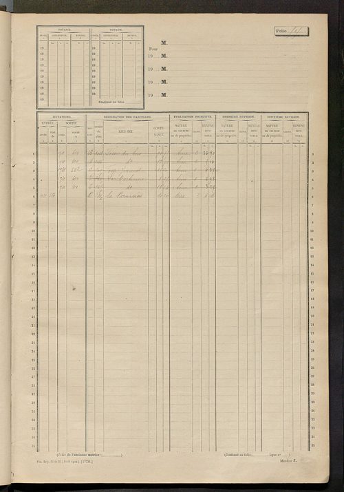 Matrice des propriétés non bâties, fol. 493 à 753.
