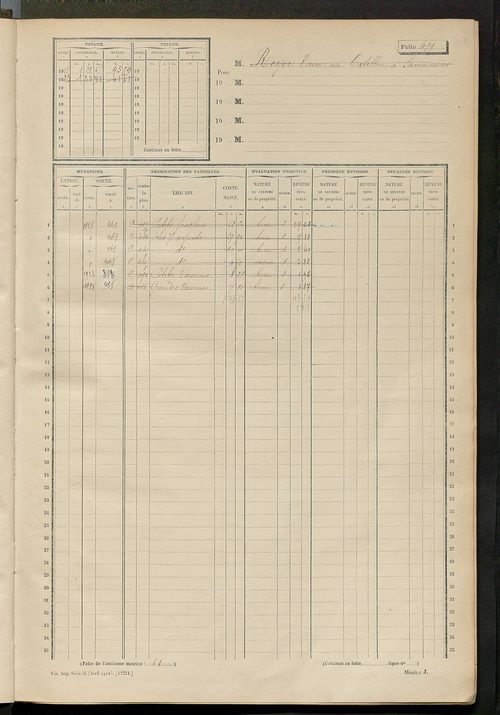 Matrice des propriétés non bâties, fol. 493 à 753.