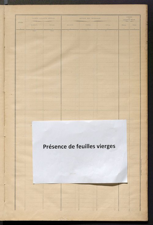 Matrice des propriétés bâties ; récapitulation ; table alphabétique des propriétaires.