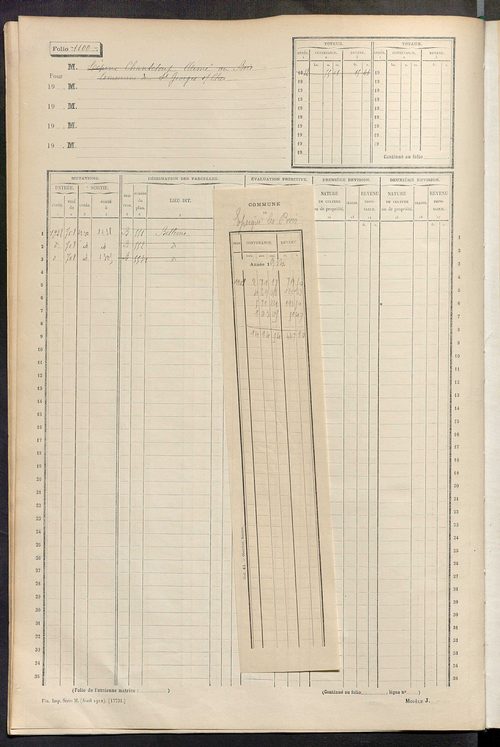 Matrice des propriétés non bâties, fol. 1089 à 1355.