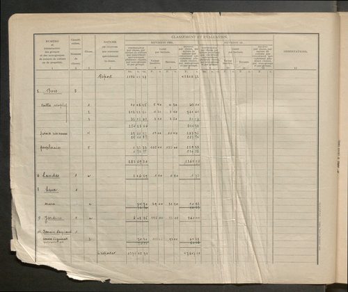 Table des comptes de la matrice. Comptes actifs personnes morales et A - C.
