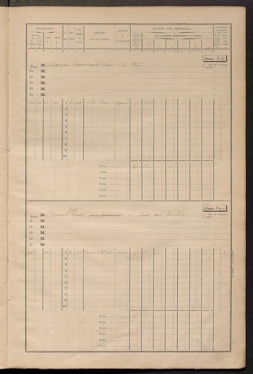 Matrice des propriétés bâties, cases 473 à 605.