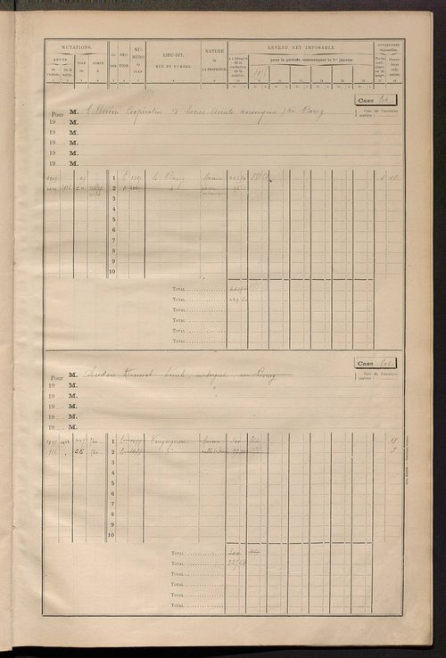 Matrice des propriétés bâties, cases 473 à 605.