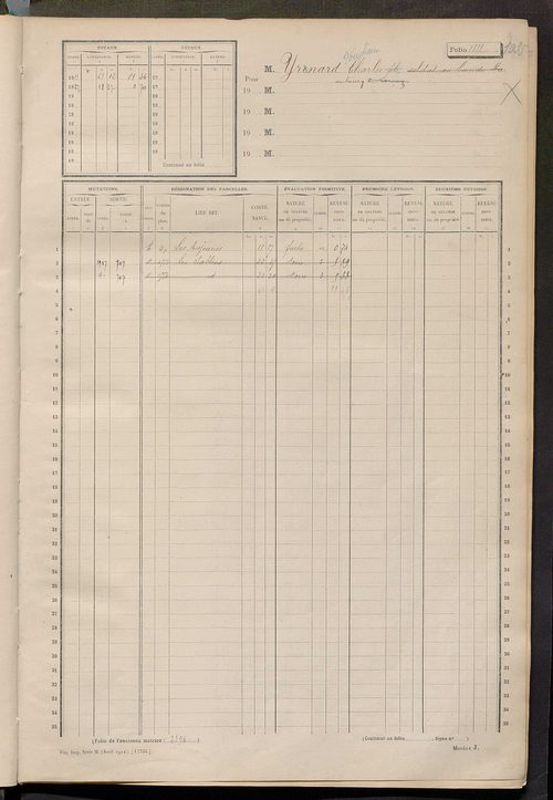 Matrice des propriétés non bâties, fol. 1801 à 2294.