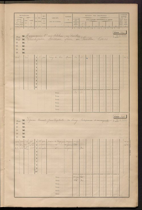 Matrice des propriétés bâties, cases 473 à 605.