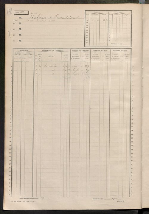 Matrice des propriétés non bâties, fol. 1801 à 2294.