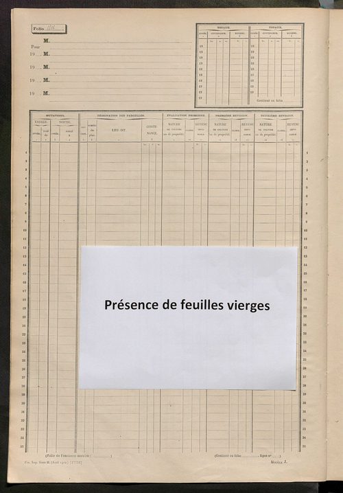 Matrice des propriétés non bâties, fol. 1801 à 2294.