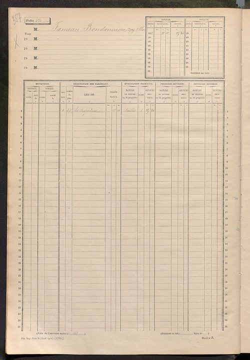 Matrice des propriétés non bâties, fol. 601 à 1200.