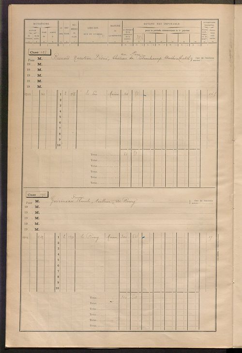 Matrice des propriétés bâties, cases 473 à 605.