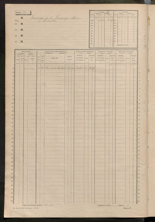 Matrice des propriétés non bâties, fol. 1801 à 2294.