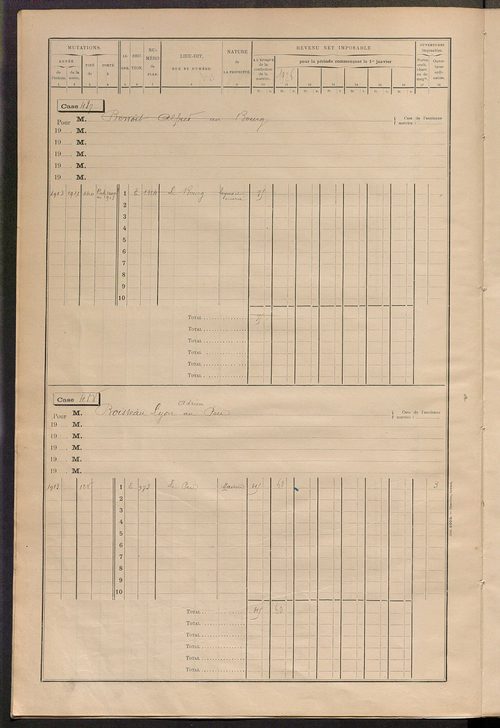 Matrice des propriétés bâties, cases 473 à 605.