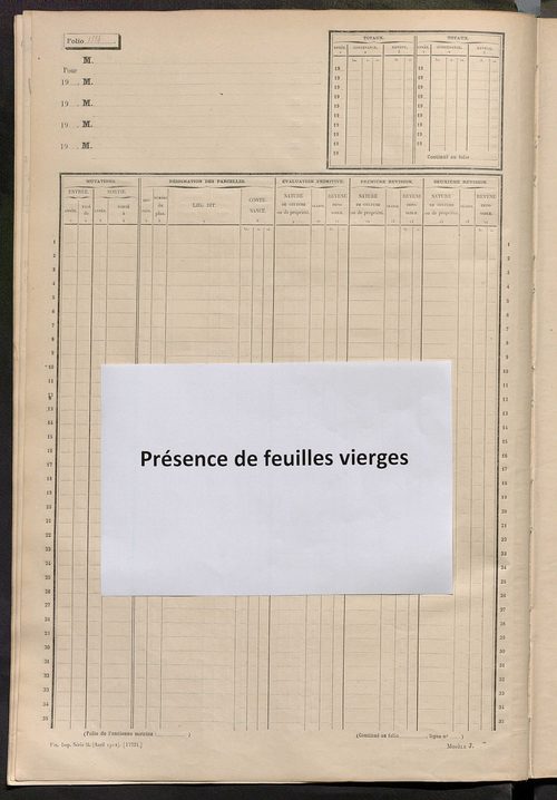Matrice des propriétés non bâties, fol. 1801 à 2294.