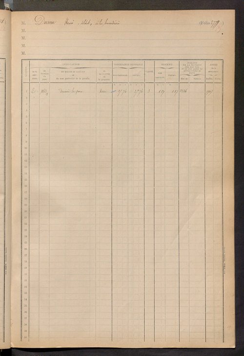 Matrice des propriétés foncières, fol. 2775 à 2953 ; table alphabétique des propriétaires.