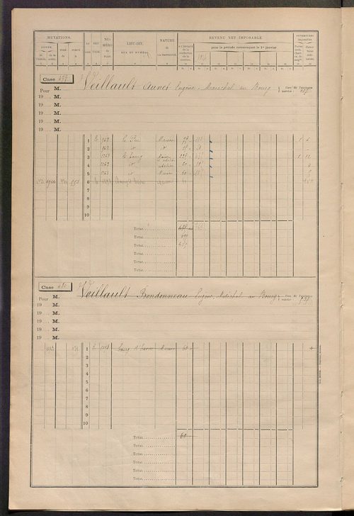 Matrice des propriétés bâties, cases 473 à 605.