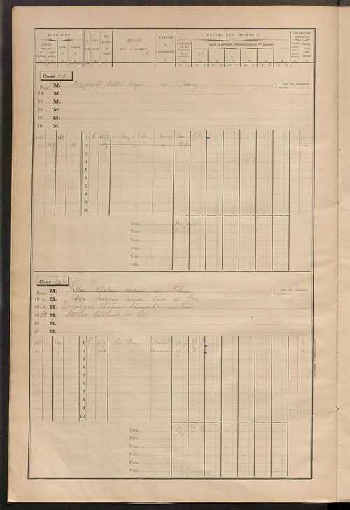 Matrice des propriétés bâties, cases 473 à 605.