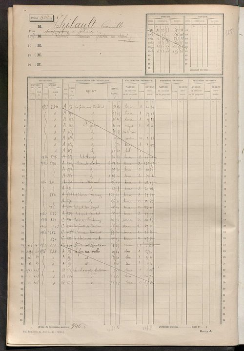 Matrice des propriétés non bâties, fol. 493 à 869.