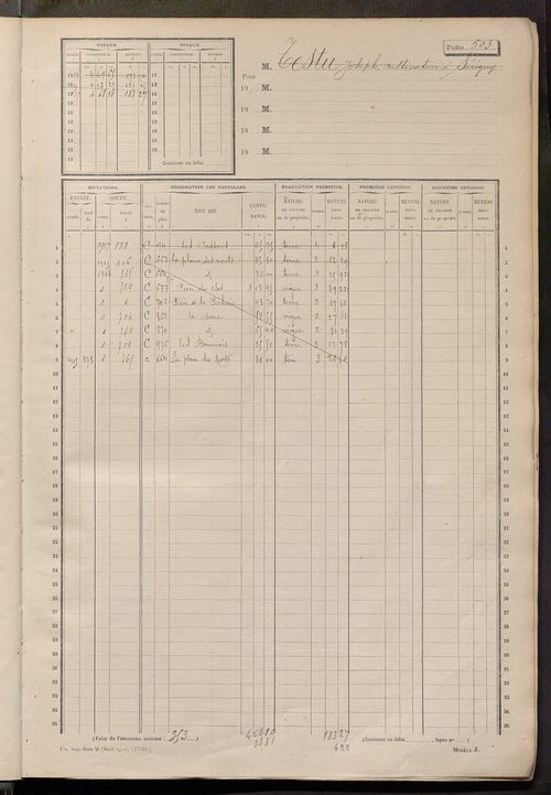 Matrice des propriétés non bâties, fol. 493 à 869.