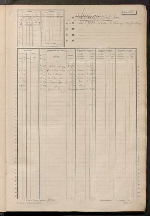 Matrice des propriétés non bâties, fol. 493 à 869.
