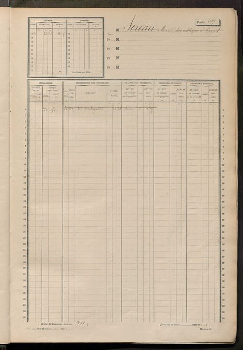 Matrice des propriétés non bâties, fol. 493 à 869.