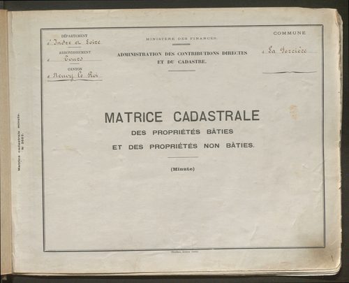Table des comptes de la matrice. Comptes actifs personnes morales et A - Z.