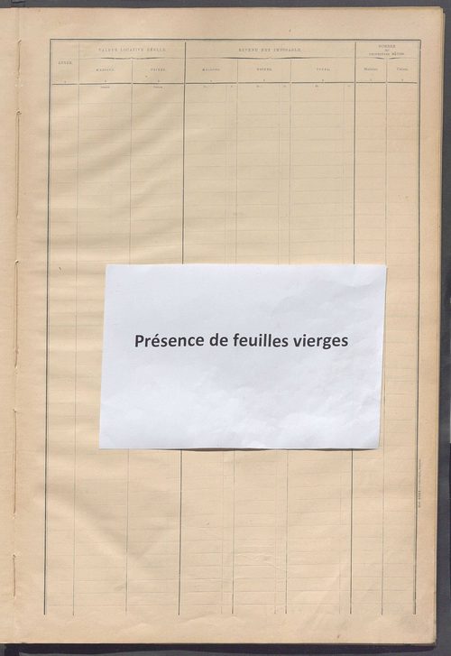 Matrice des propriétés bâties ; récapitulation ; table alphabétique des propriétaires.