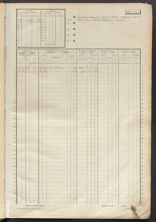 Matrice des propriétés non bâties, fol. 2395 à 2890.