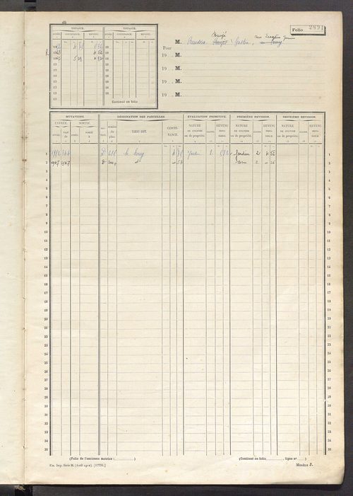Matrice des propriétés non bâties, fol. 2891 à 3190.