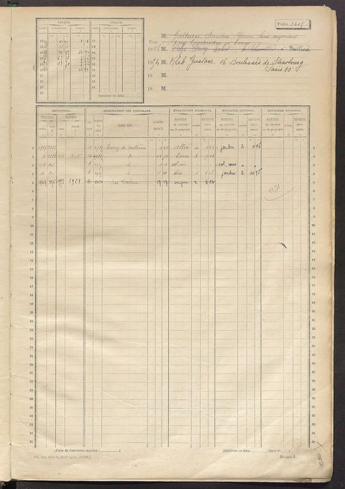 Matrice des propriétés non bâties, fol. 2395 à 2890.