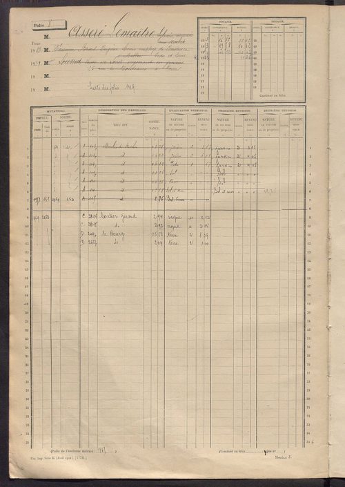 Matrice des propriétés non bâties, fol. 1 à 600.