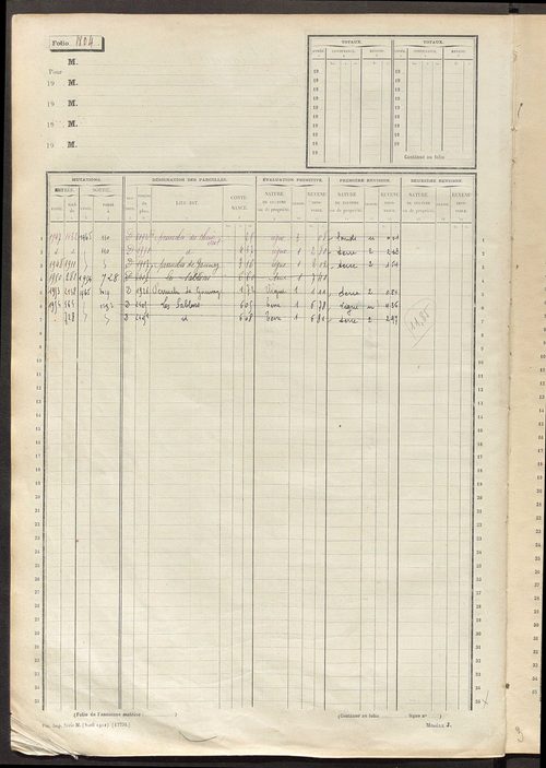 Matrice des propriétés non bâties, fol. 1797 à 2394.