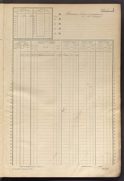 Matrice des propriétés non bâties, fol. 1 à 600.