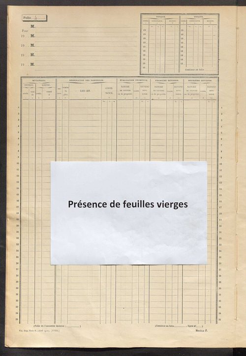 Matrice des propriétés non bâties, fol. 1 à 600.