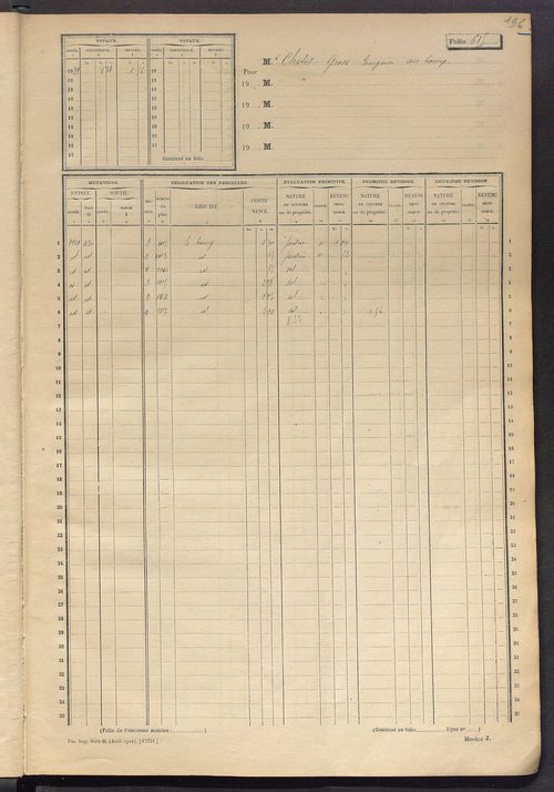 Matrice des propriétés non bâties, fol. 601 à 1200.