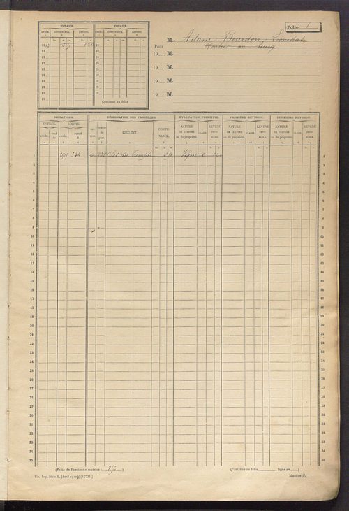 Matrice des propriétés non bâties, fol. 1 à 600.