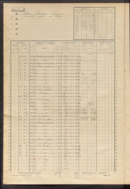 Matrice des propriétés non bâties, fol. 1 à 600.