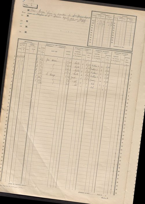 Matrice des propriétés non bâties, fol. 1 à 600.